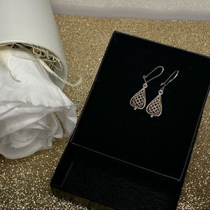 Silver pear earrings ✨